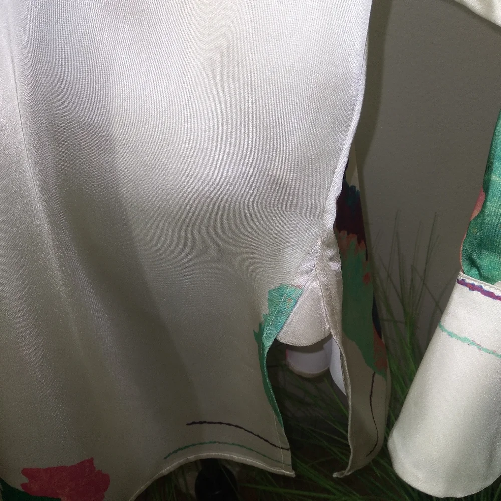 H&M STUDIO 2020 Women's MultiColor Abstract Print Long Sleeve Blouse- Size S - Picture 9 of 14